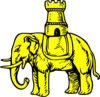 Gold Elephant And Castle Symbol Clip Art